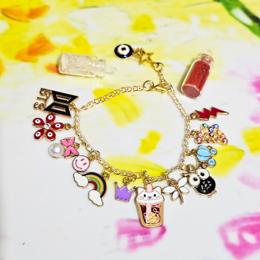 Charms Loaded Bracelet Rakhi (Random Colors)(Check Images)
