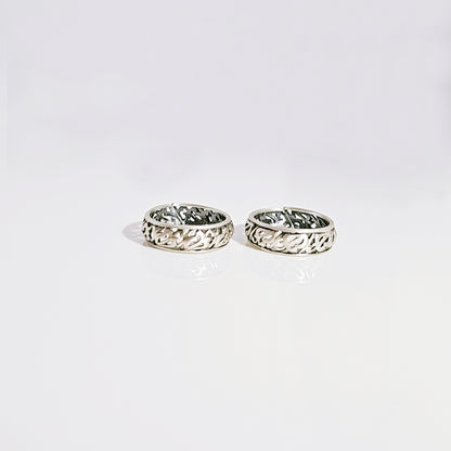 Filigree Band Toe Ring in Oxidised 925 Silver