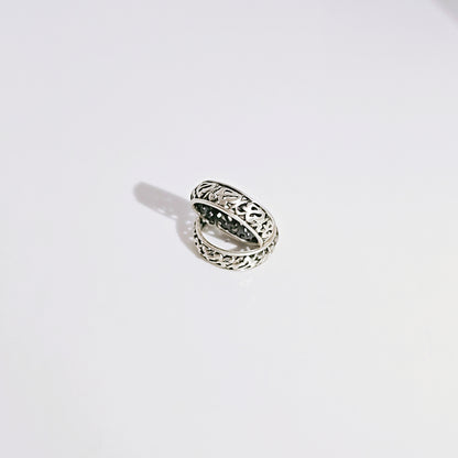 Filigree Band Toe Ring in Oxidised 925 Silver