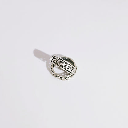 Filigree Band Toe Ring in Oxidised 925 Silver