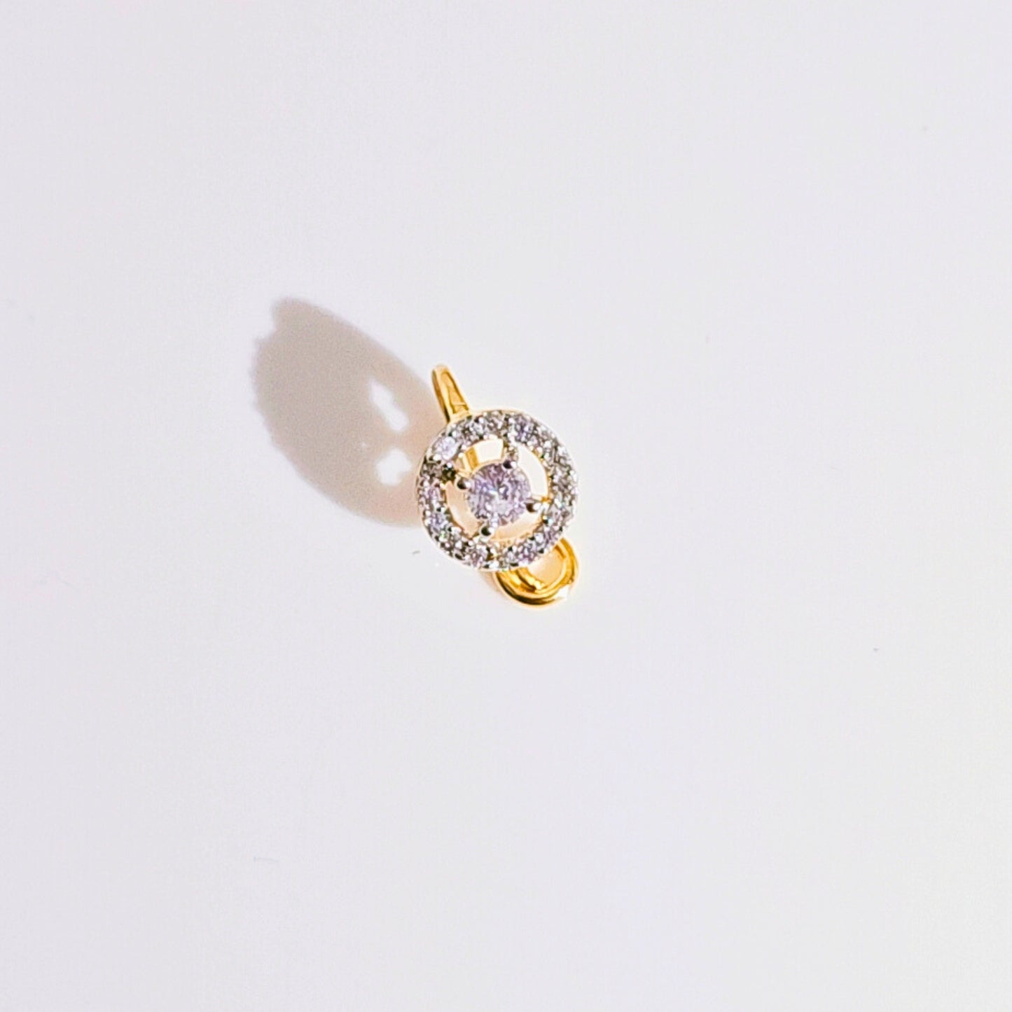 Glowing No Piercing Nose pin in Yellow Plating 925 Silver