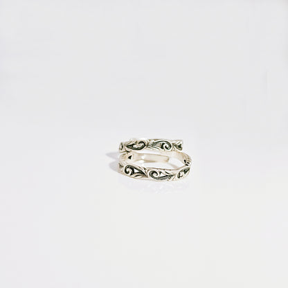 Intricate Filigree Band Toe Ring in Oxidised 925 Silver