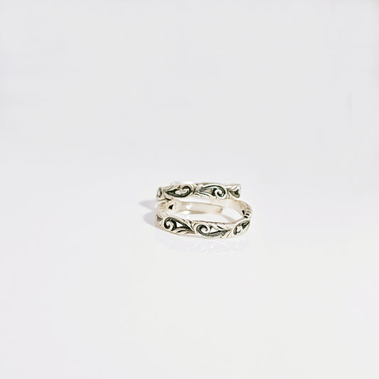 Intricate Filigree Band Toe Ring in Oxidised 925 Silver