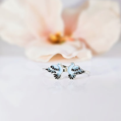 Little Birdie Toe Ring in 925 Silver