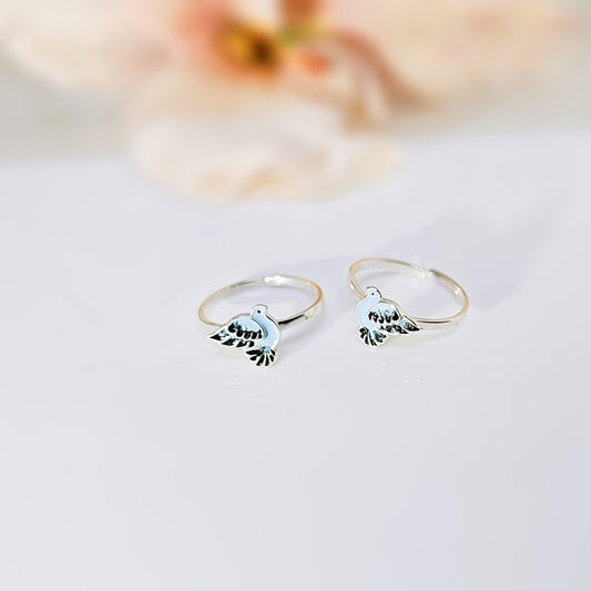 Little Birdie Toe Ring in 925 Silver