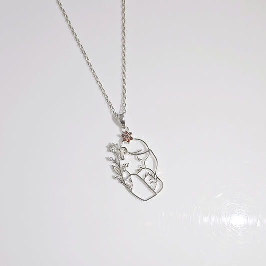 Celestial Embrace Mother and Baby Pendant in 925 Silver