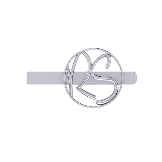 Initial Tie Clip in 925 Silver