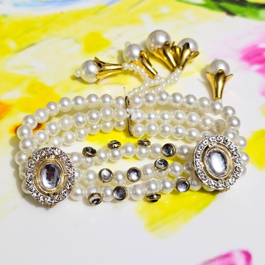 Pearl Stretch Bangle Bracelet for Sisters