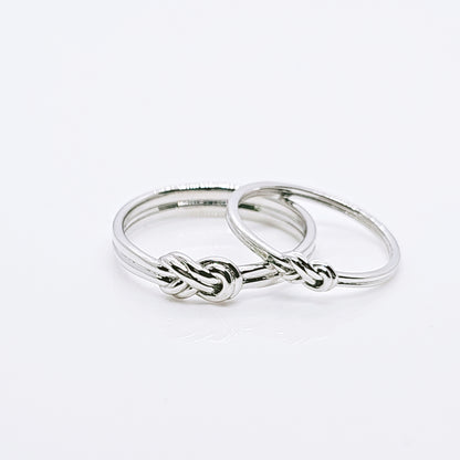 Infinity Knot Couple Ring in 925 Silver