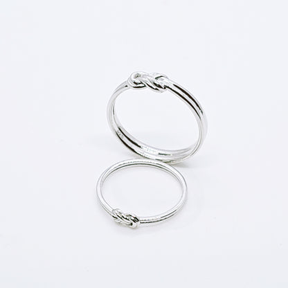 Infinity Knot Couple Ring in 925 Silver