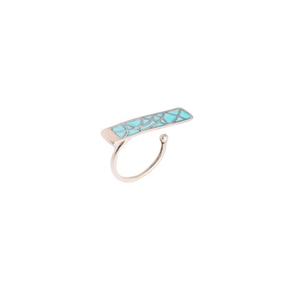 Abstract Mosaic Beauty Ring in Oxidised 925 Silver