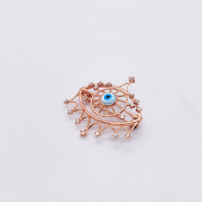Evil Eye Crown Brooch