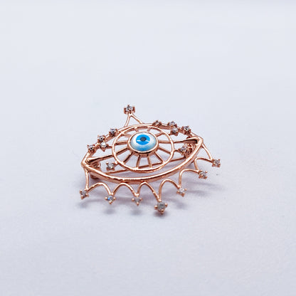 Evil Eye Crown Brooch