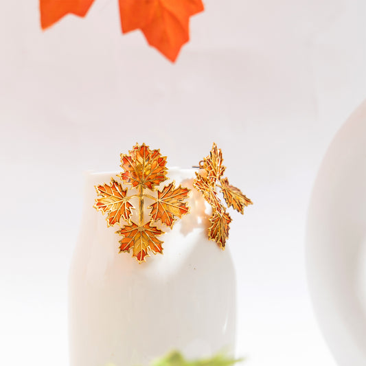 Maple Bunch Statement Jacket Earrings