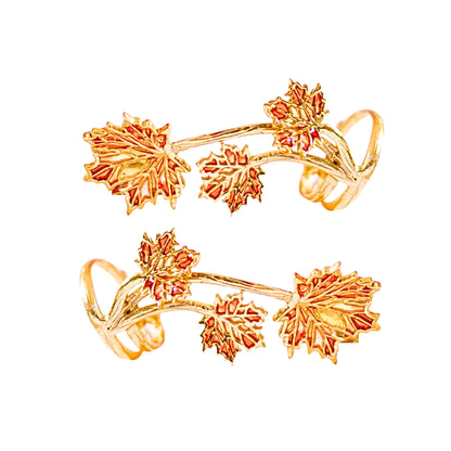 Tiny Maple Leaves No piercing Earcuff