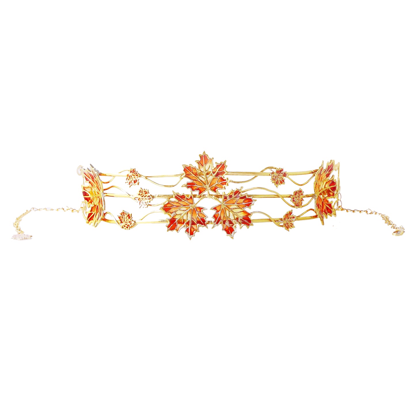 Maple Leaves Statement Choker Necklace