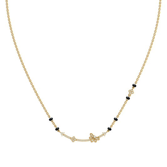 Butterfly with Clover Silver Mangalsutra