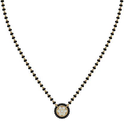Classic Seven Stone Mangalsutra Necklace in Silver and CZ