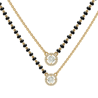 Blinging Zircon Layered Mangalsutra in Silver