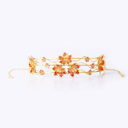 Maple Leaves Statement Choker Necklace