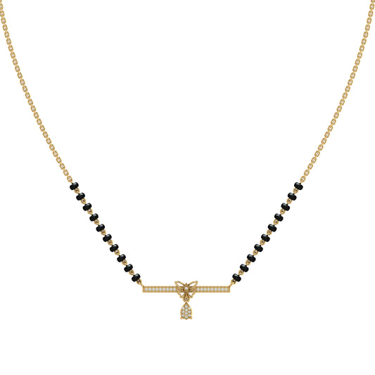 Butterfly Bar Silver Mangalsutra