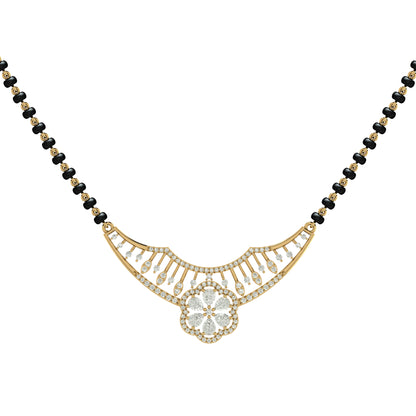 Blinging Flower Silver Zircon Mangalsutra