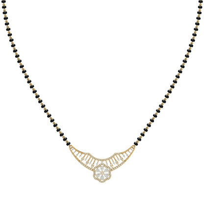 Blinging Flower Silver Zircon Mangalsutra