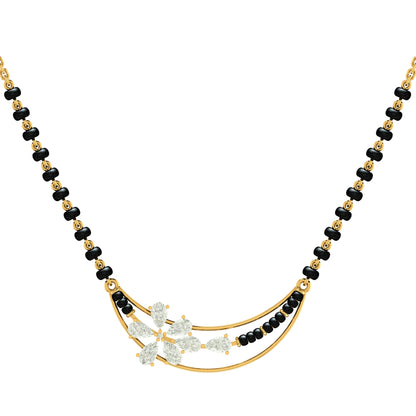 Blooming Mangalsutra in Silver and CZ