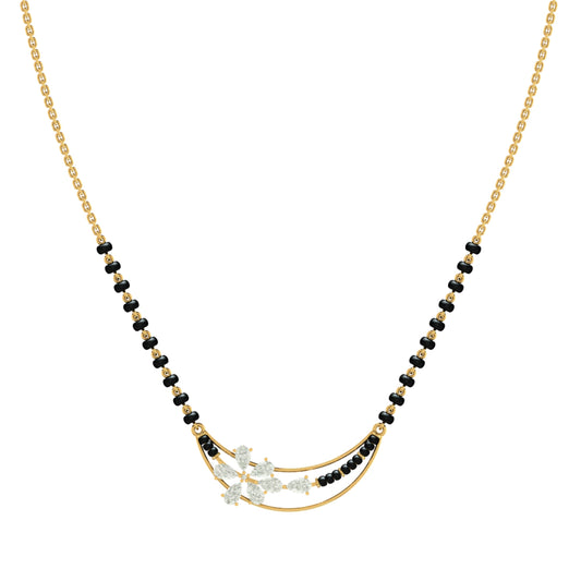 Blooming Mangalsutra in Silver and CZ