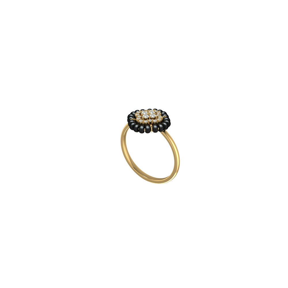 Glittering Clover Mangalsutra Ring