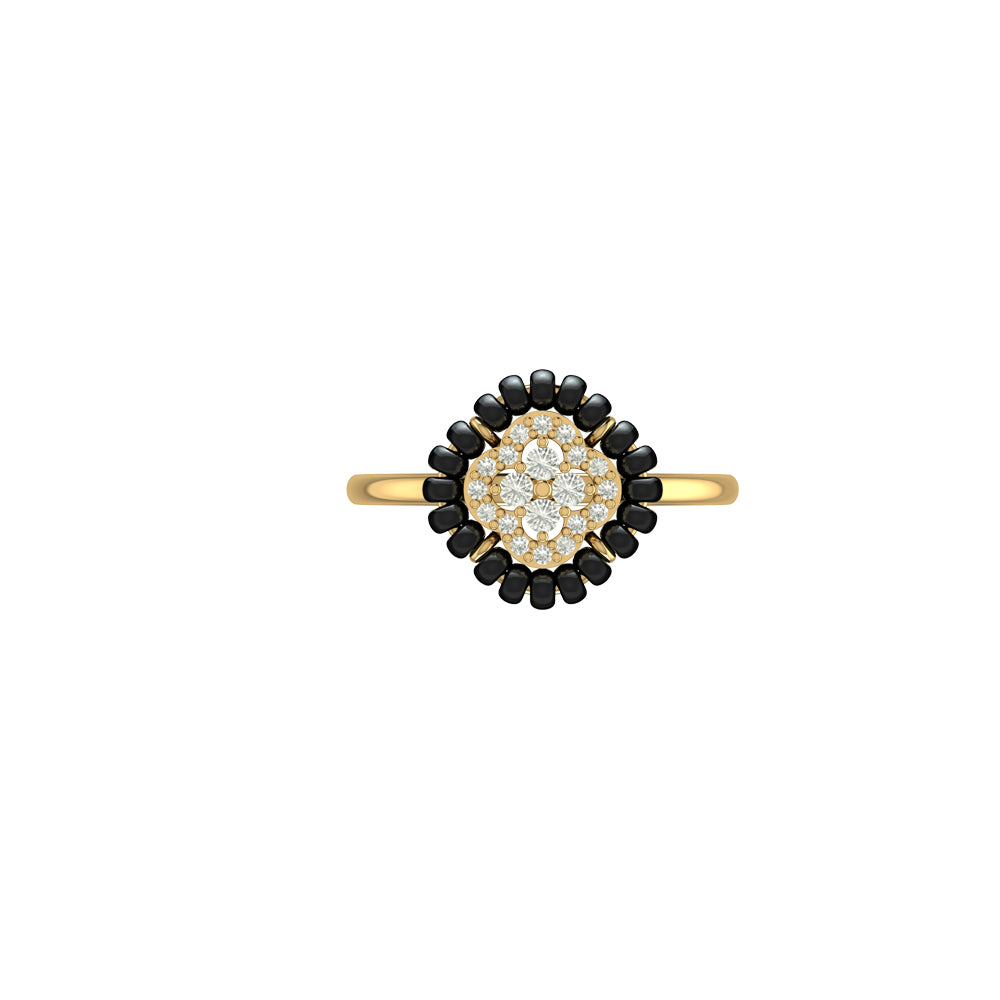 Glittering Clover Mangalsutra Ring