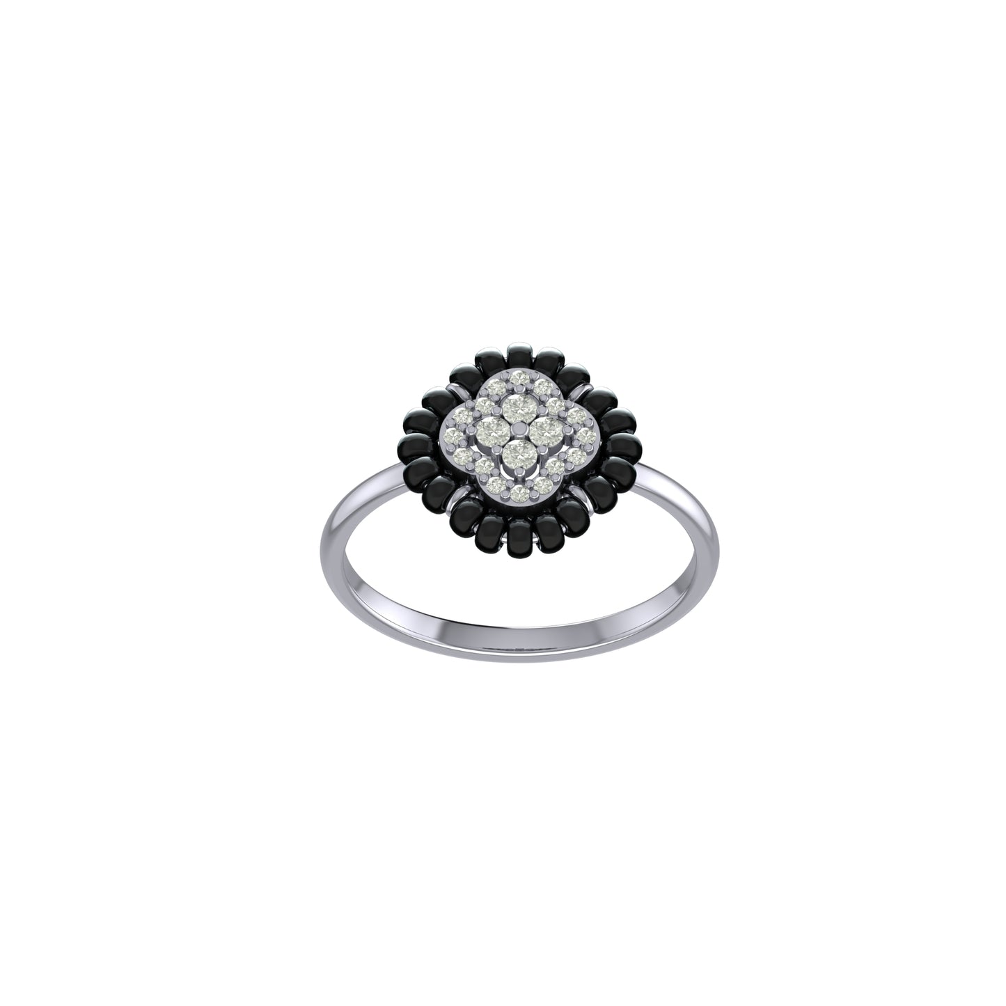 Glittering Clover Mangalsutra Ring