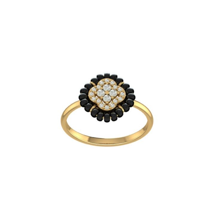 Glittering Clover Mangalsutra Ring