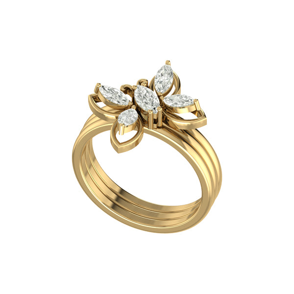 Shining Butterfly 5 in 1 Stack Ring