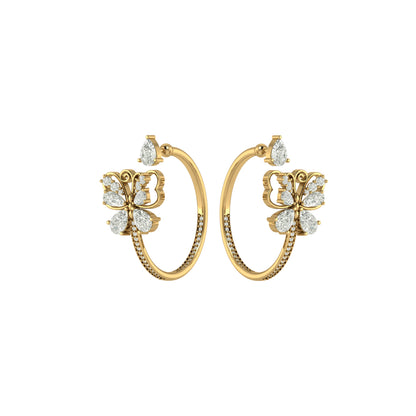 Magestic Butterfly Hoop Earrings