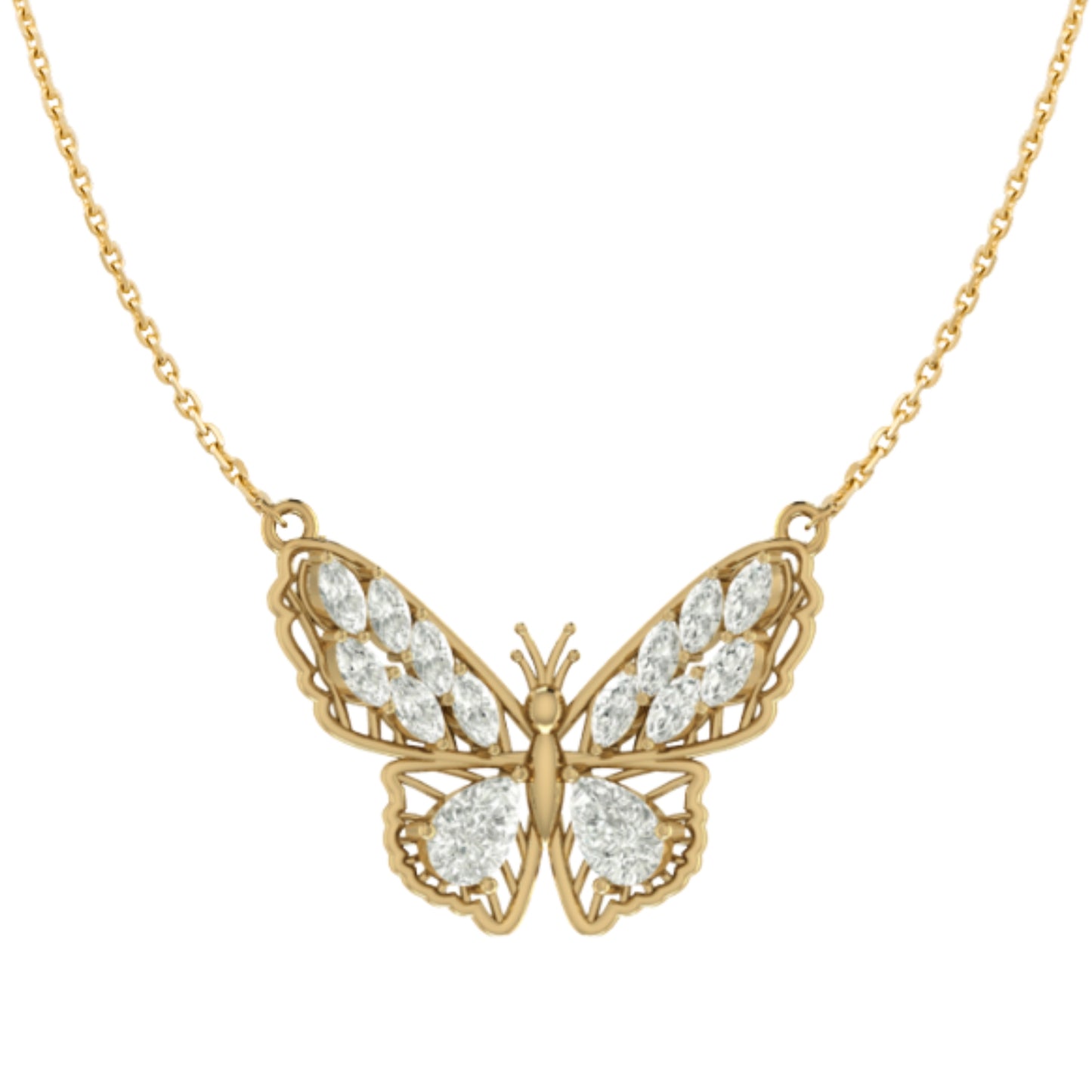 Flickering Lit Butterfly Necklace