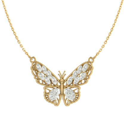 Flickering Lit Butterfly Necklace