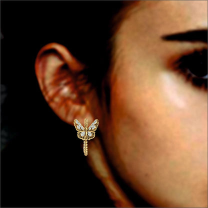 Statement Flickering Lit Butterfly Hoop Earrings