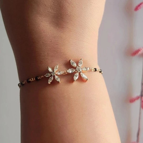 Floral Bling Modern Mangalsutra Bracelet