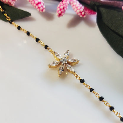 Floral Bloom Modern Mangalsutra Bracelet