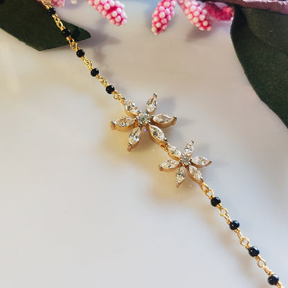 Floral Bling Modern Mangalsutra Bracelet