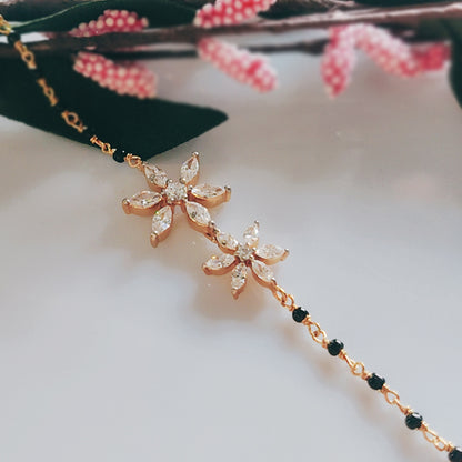 Floral Bling Modern Mangalsutra Bracelet
