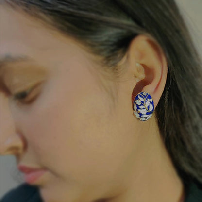 Chic Oval Modern Button Studs Earring