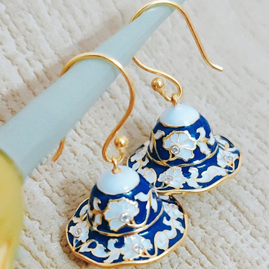 Life Of A Bird Jhumki Earrings Blue Pottery Inspired Beauty In Blue Collection