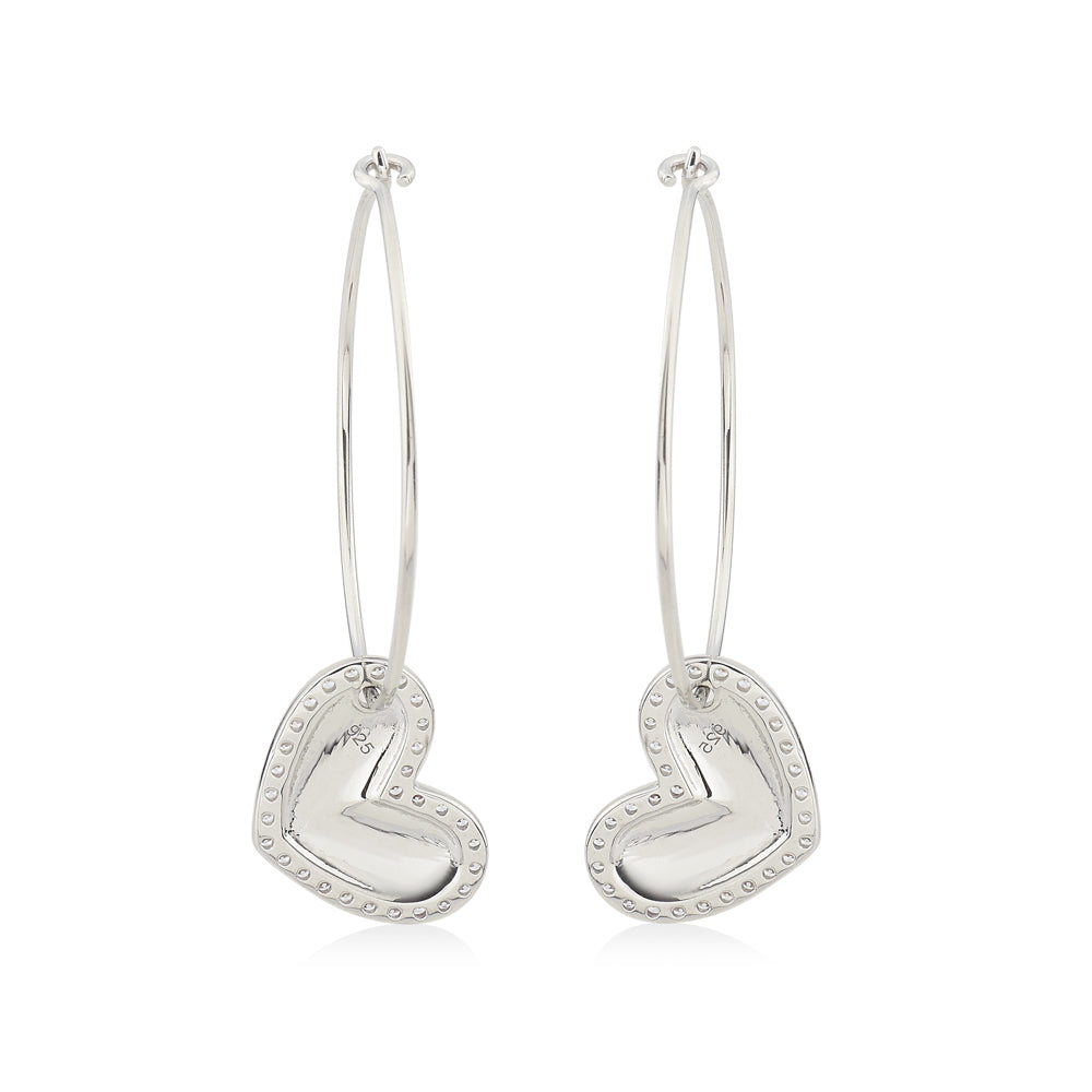 Vim & Vigor Heart Enamel Hoop Earrings