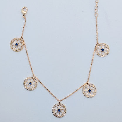 Dainty Blue Sparkle Flexible Anklet