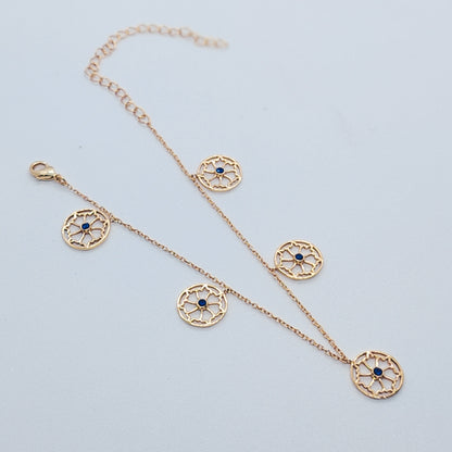 Dainty Blue Sparkle Flexible Anklet