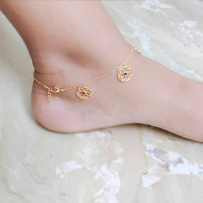Dainty Blue Sparkle Flexible Anklet