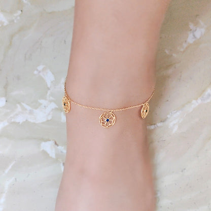 Dainty Blue Sparkle Flexible Anklet