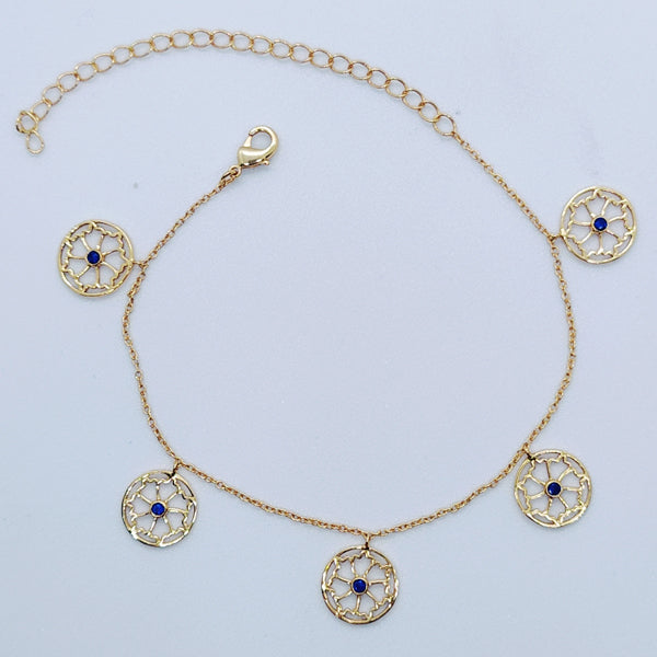 Dainty Blue Sparkle Flexible Anklet